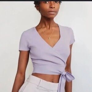 Aritzia Wilfred Free All Tied Up Sweater in purple, M. Never worn, removed tags.